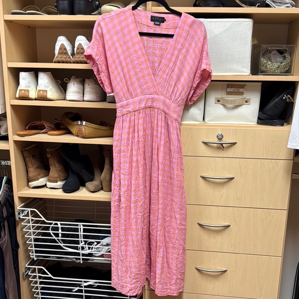 Hatch Pink Patterned Midi Dress